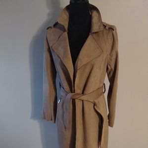 Tahari women suede coat